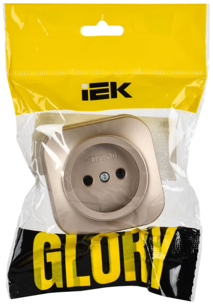 купить Глори шампань розетка открытая 1-мест IP20  в Сыктывкаре Глори шампань розетка открытая 1-мест IP20