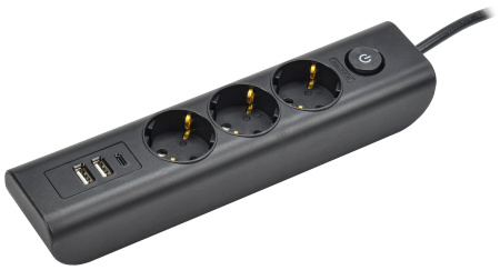 купить Удлинитель 3-мест 2м ПВС 3*1 белый 3*USB IEK  MODERN в Сыктывкаре Удлинитель 3-мест 2м ПВС 3*1 белый 3*USB IEK  MODERN