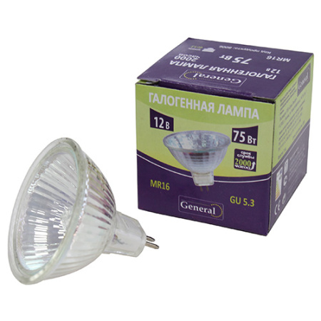 Лампа галоген G5.3 75Вт 12В MR16 1050лм 