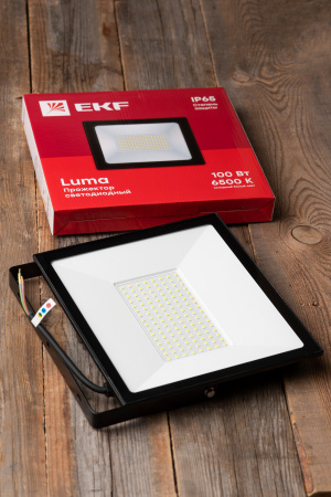 Прожектор свд 100Вт  6500К 8000лм черный IP65 110° Luma EKF 