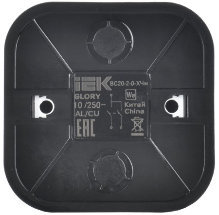 купить Глори черный выключатель 2кл открытая 10А IP20   в Сыктывкаре Глори черный выключатель 2кл открытая 10А IP20