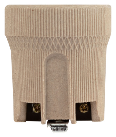 купить Патрон подвесной E27 керамика белый ЭРА с держателем в Сыктывкаре Патрон подвесной E27 керамика белый ЭРА с держателем