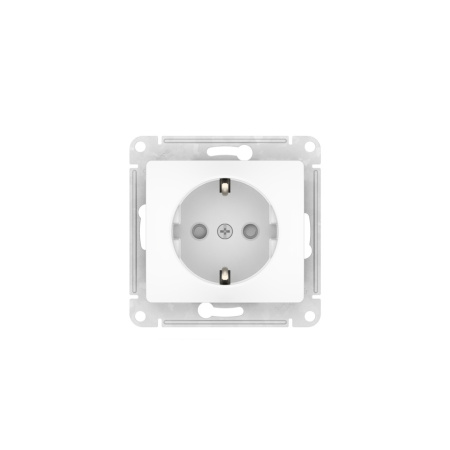 купить Атлас белый розетка скрытая 1-мест заземление шторки быстрозажим. клем. IP20  в Сыктывкаре Атлас белый розетка скрытая 1-мест заземление шторки быстрозажим. клем. IP20