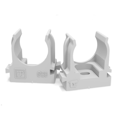 купить Держатель для трубы 20мм серый ПРОМРУКАВ 100шт для монтажного пистолета в Сыктывкаре Держатель для трубы 20мм серый ПРОМРУКАВ 100шт для монтажного пистолета