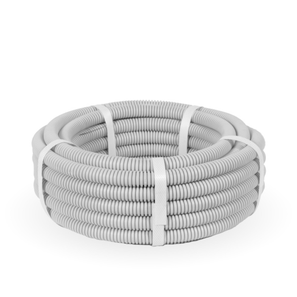 Труба гофра 16мм ПВХ 10м серый ПРОМРУКАВ с протяжкой 