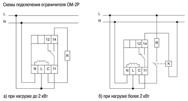 Ограничитель мощности ОМ-2P 16А 230В IEK
