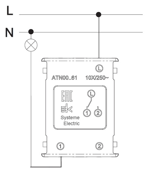 AtlasDesign алюминий переключатель 1кл скрытая 10А IP20 