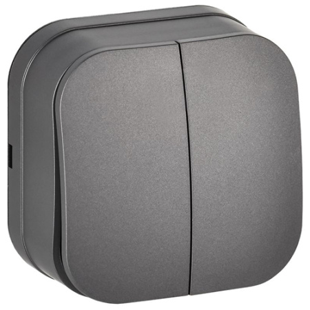 купить Глори сталь выключатель 2кл открытая 10А IP20   в Сыктывкаре Глори сталь выключатель 2кл открытая 10А IP20