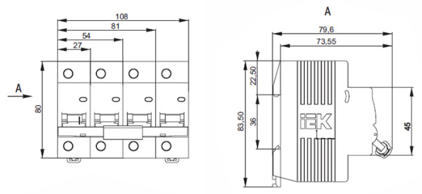 Автомат 3Р 6А C 10кА ВА47-100 IEK