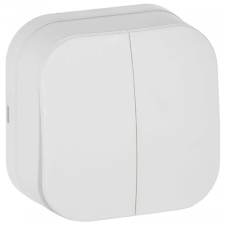 купить Глори белый выключатель 2кл открытая 10А IP20   в Сыктывкаре Глори белый выключатель 2кл открытая 10А IP20