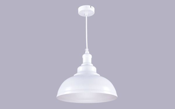 Светильник подвесной (люстра) 1*60Вт E27 белый полусфера Амальгама