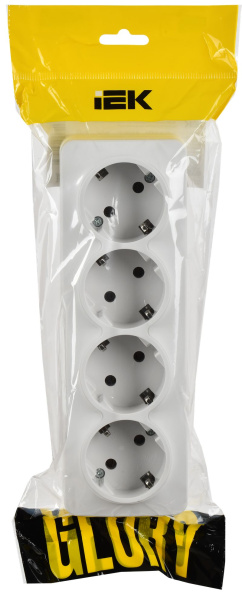 купить Глори белый розетка открытая 4-мест заземление IP20  в Сыктывкаре Глори белый розетка открытая 4-мест заземление IP20