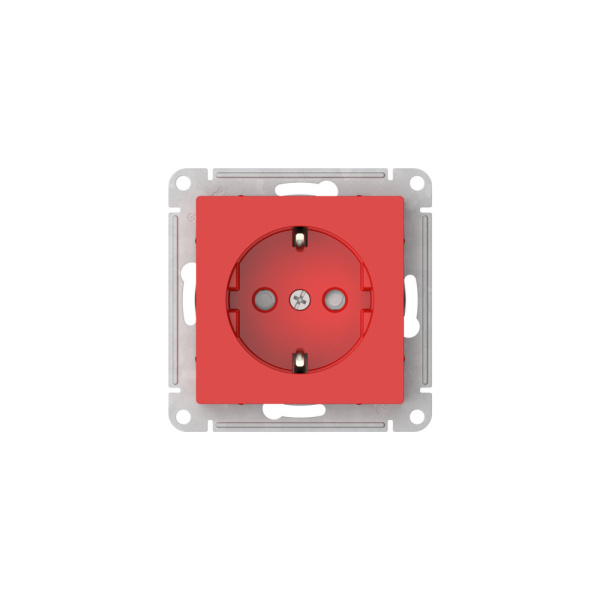 купить Атлас красный розетка скрытая 1-мест заземление шторки быстрозажим. клем. IP20  в Сыктывкаре Атлас красный розетка скрытая 1-мест заземление шторки быстрозажим. клем. IP20