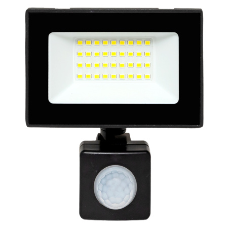 Прожектор свд 30Вт 6500К 2400лм черный IP65 110° Luma EKF датчик движения