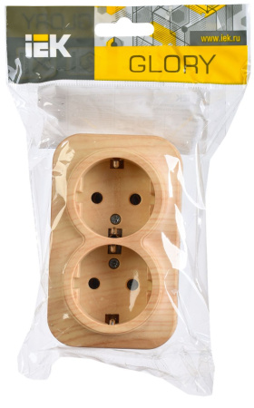 купить Глори сосна розетка открытая 2-мест заземление IP20  в Сыктывкаре Глори сосна розетка открытая 2-мест заземление IP20
