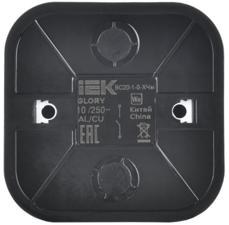 купить Глори черный выключатель 1кл открытая 10А IP20  в Сыктывкаре Глори черный выключатель 1кл открытая 10А IP20