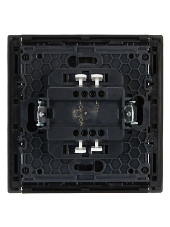 Фортепиано серый переключатель 1кл с подсветкой скрытая 10А IP20 