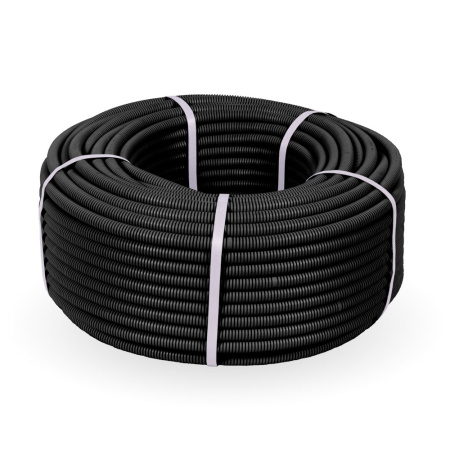 купить Труба гофра 16мм ПНД легкая черный с протяжкой ПРОМРУКАВ  в Сыктывкаре Труба гофра 16мм ПНД легкая черный с протяжкой ПРОМРУКАВ