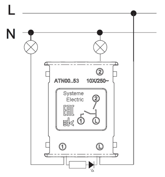 AtlasDesign жемчуг выключатель 2кл с подсветкой скрытая 10А IP20 