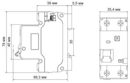 Дифавтомат 2Р 16А C тип AC 30мА 6кА 2мод ДИФ-103 DEKraft