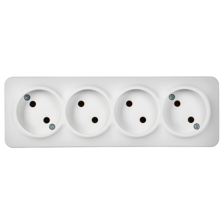 купить Глори белый розетка открытая 4-мест IP20  в Сыктывкаре Глори белый розетка открытая 4-мест IP20