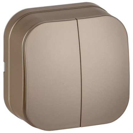 купить Глори шампань выключатель 2кл открытая 10А IP20   в Сыктывкаре Глори шампань выключатель 2кл открытая 10А IP20