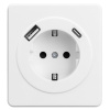 купить MIELE ROUND Розетка 1-ая с/з с/у з/ш 16А с USB A+C быстрой зарядки 5В/3А белая KRANZ в Сыктывкаре MIELE ROUND Розетка 1-ая с/з с/у з/ш 16А с USB A+C быстрой зарядки 5В/3А белая KRANZ