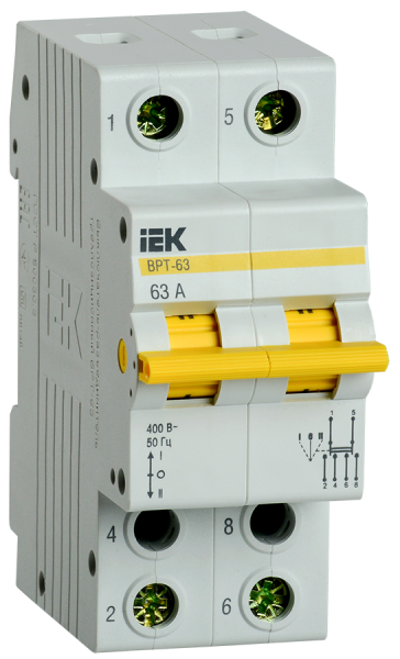 Выключатель нагрузки 2Р 63А ВРТ-63 IEK